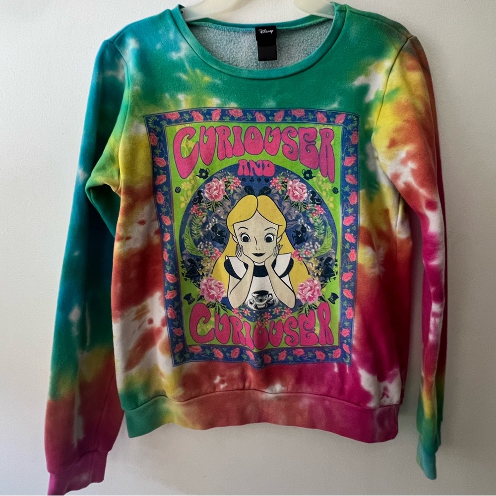 Disney Alice in Wonderland tie dye crewneck
